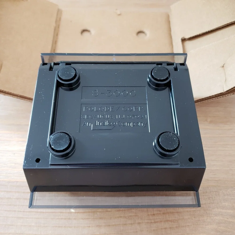 Vintage Rolodex S-300C Black Contact Organizer with Card Dividers - 1989